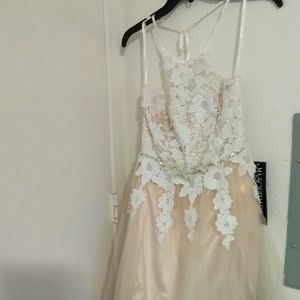 Prom tulle dress with stone belt